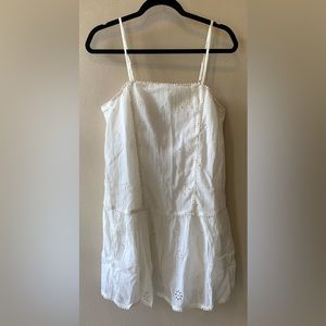 Aerie eyelet spaghetti strap sundress in ivory, size small